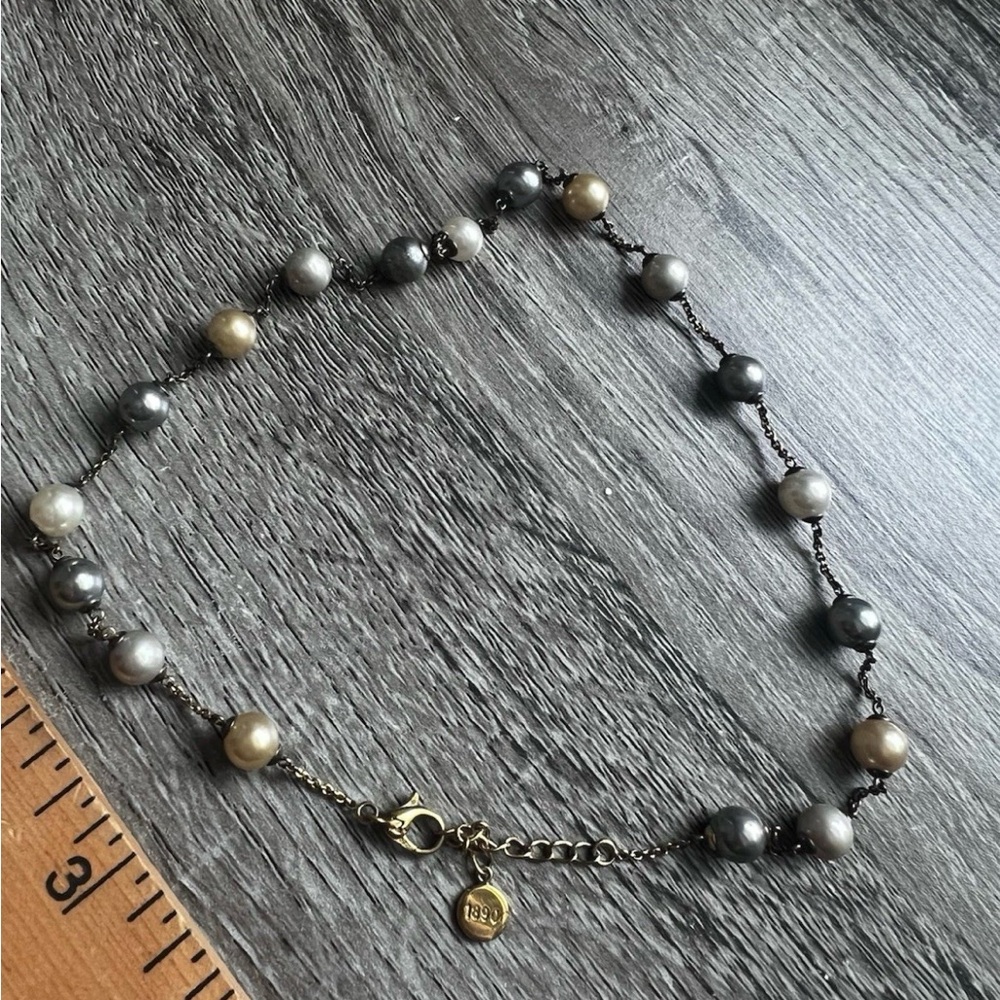Elegant Majorica 1890 multi-Color Pearl Beaded Necklace 925 with gold plate - Picture 7 of 11